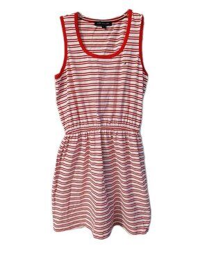 Tommy Hilfiger Womens Tank Dress Size Small Sleeveless Elastic Waist Red Striped